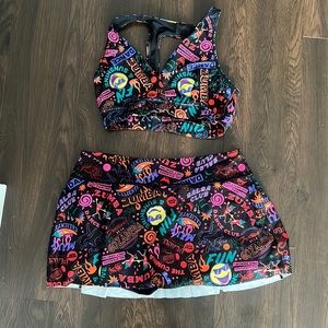 Zumba Wear matching sports bra and skirt